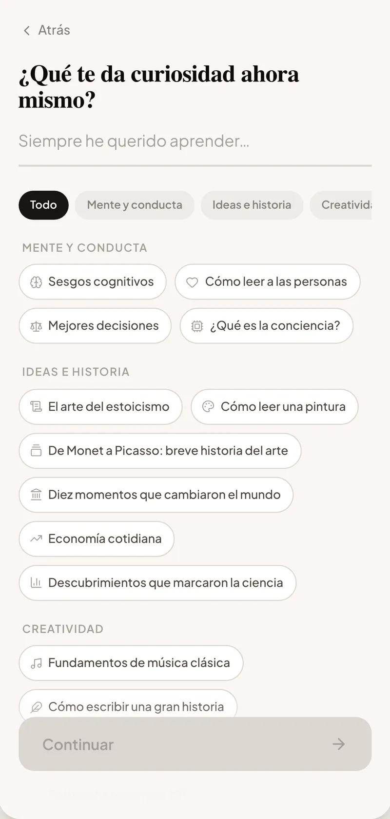 Empieza con curiosidad