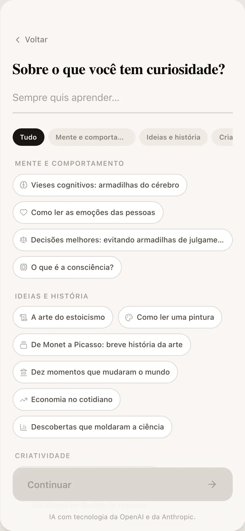 Comece pela curiosidade