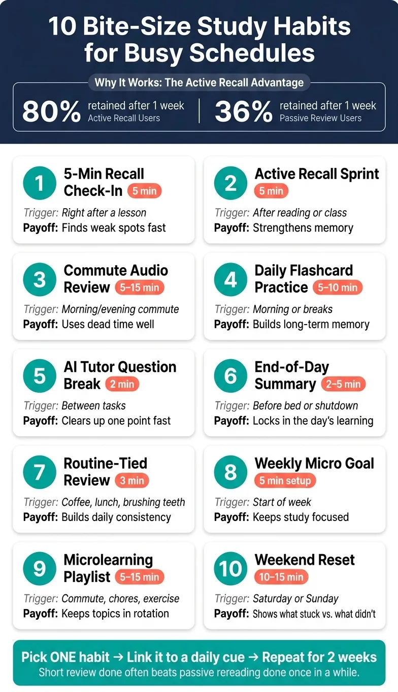 10 Bite-Size Study Habits for Busy Schedules: Quick Reference Guide