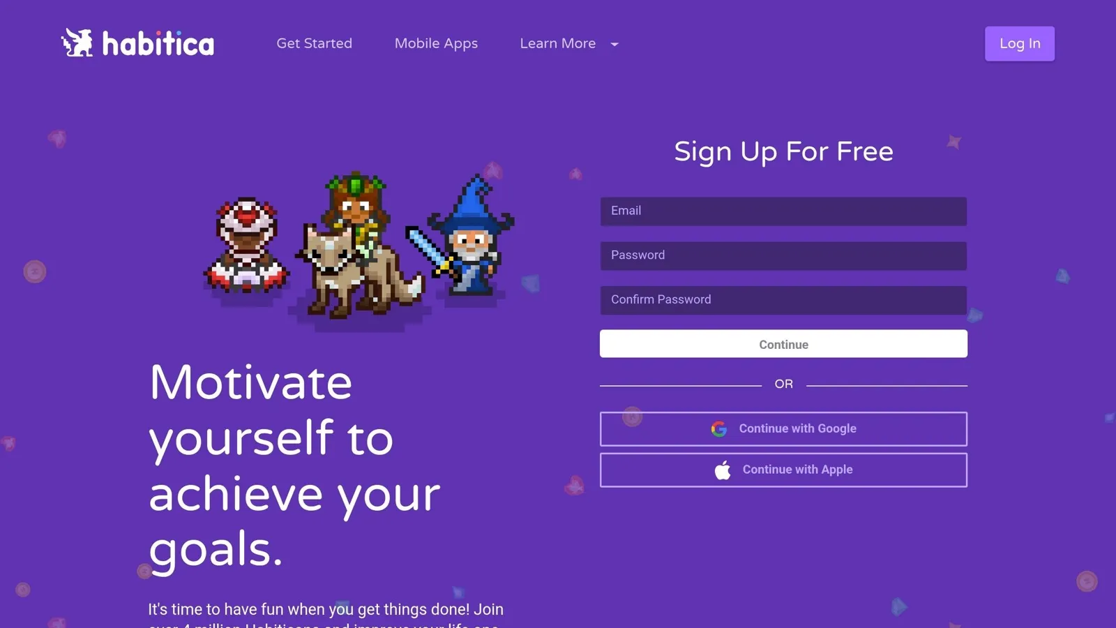 Habitica website screenshot