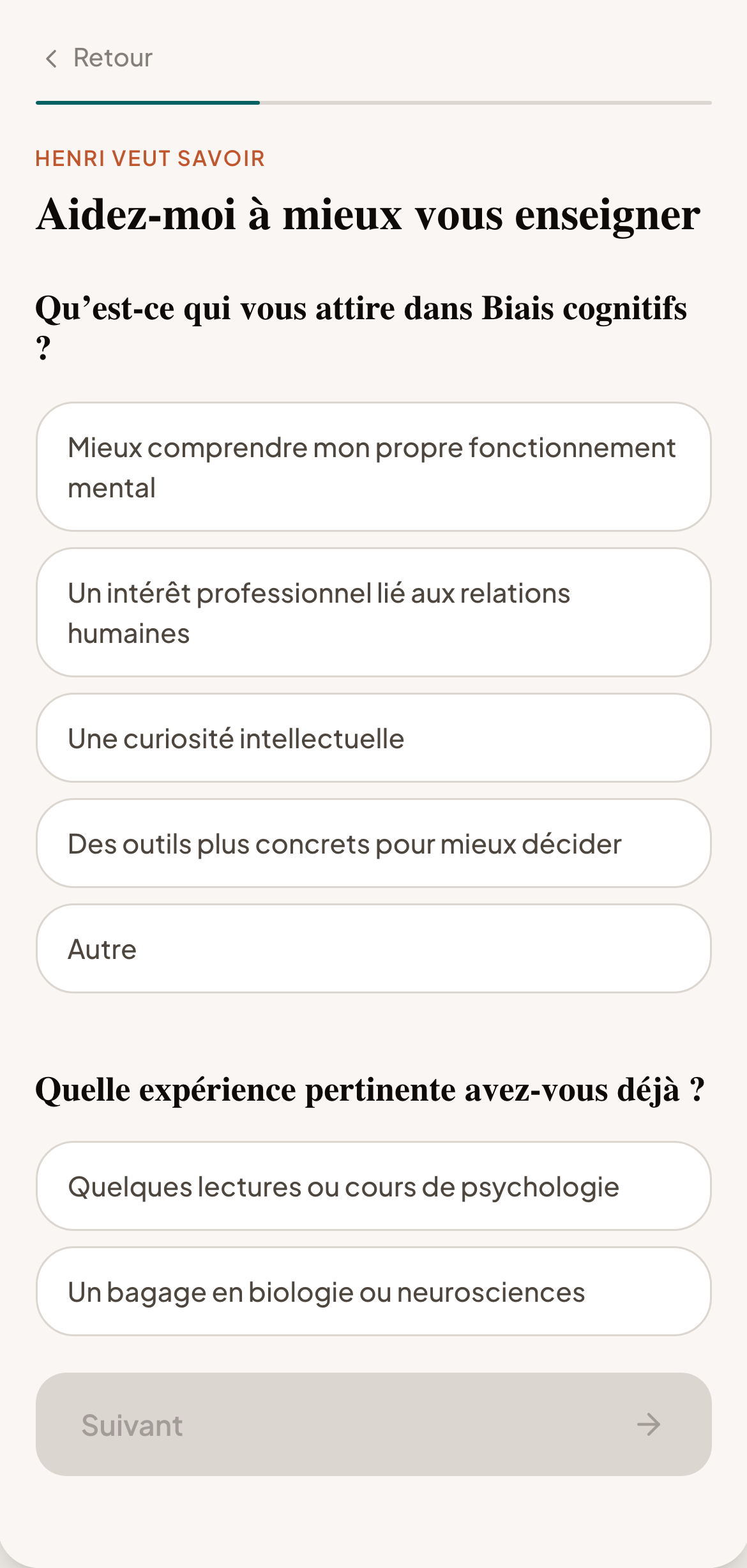 Henri adaptive tutor setup